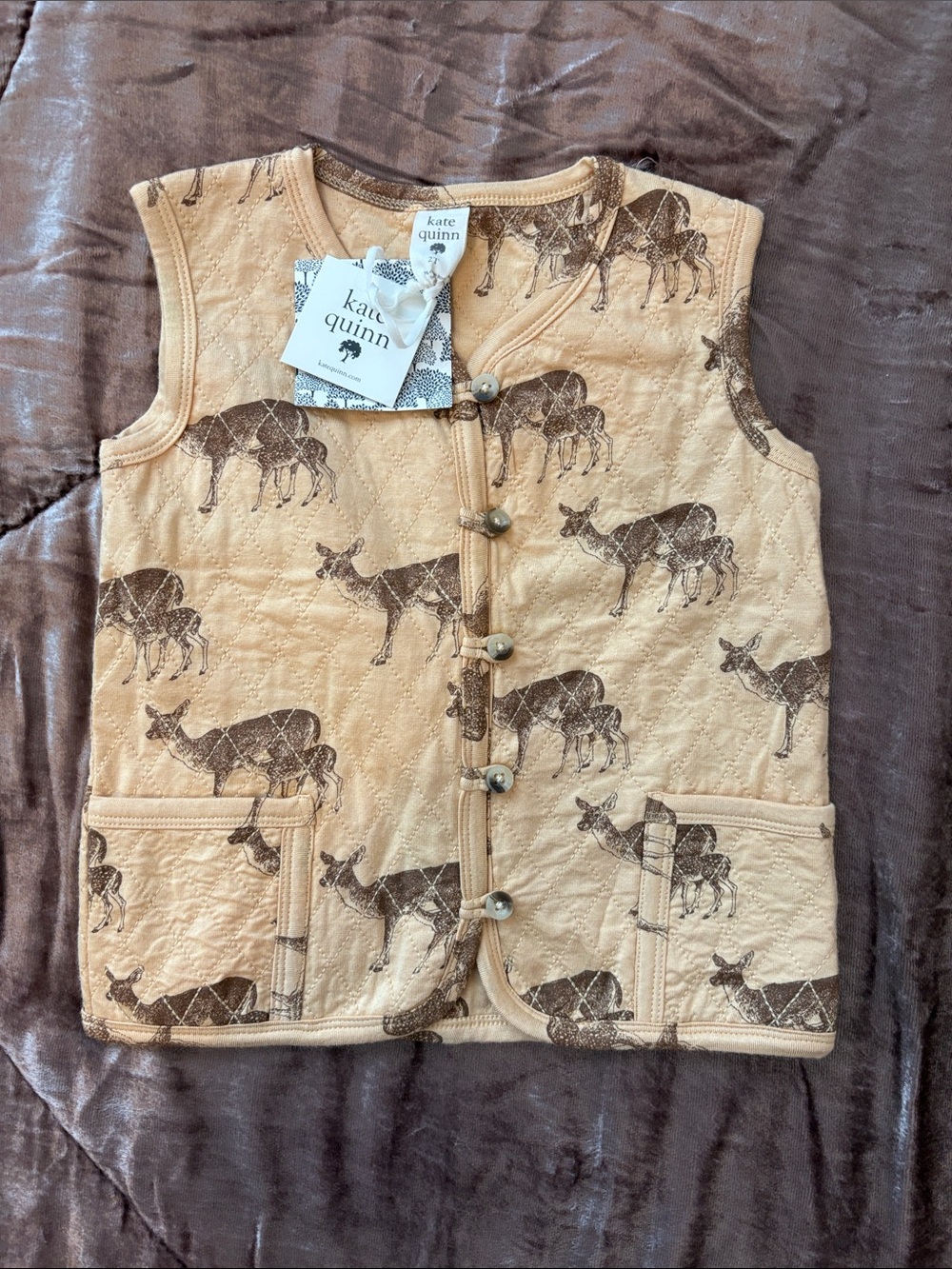 NWT Kate Quinn 2T Woodland Animal Quilted Vest